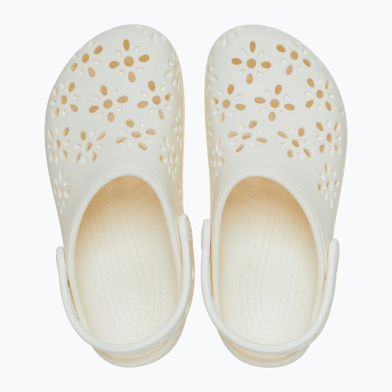 Papuci Crocs Classic Floral Cutout Clog chalk 2