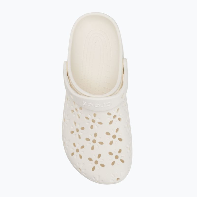 Papuci Crocs Classic Floral Cutout Clog chalk 6