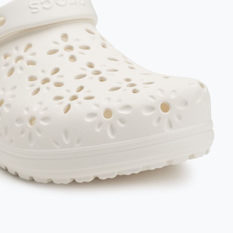 Papuci Crocs Classic Floral Cutout Clog chalk 8