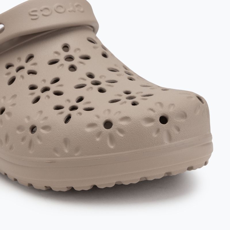 Papuci Crocs Classic Floral Cutout Clog taupe 8