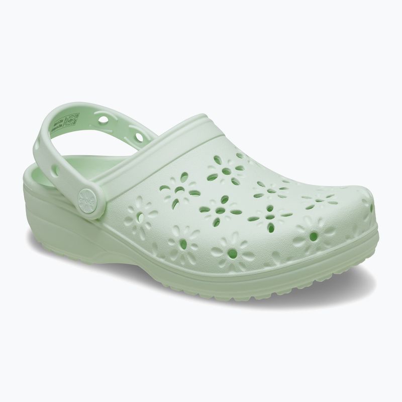 Papuci Crocs Classic Floral Cutout Clog jade tint