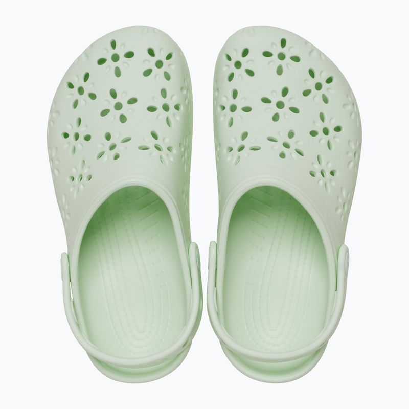 Papuci Crocs Classic Floral Cutout Clog jade tint 2