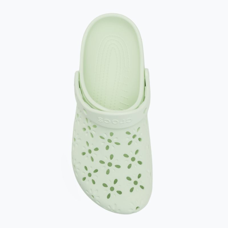 Papuci Crocs Classic Floral Cutout Clog jade tint 6