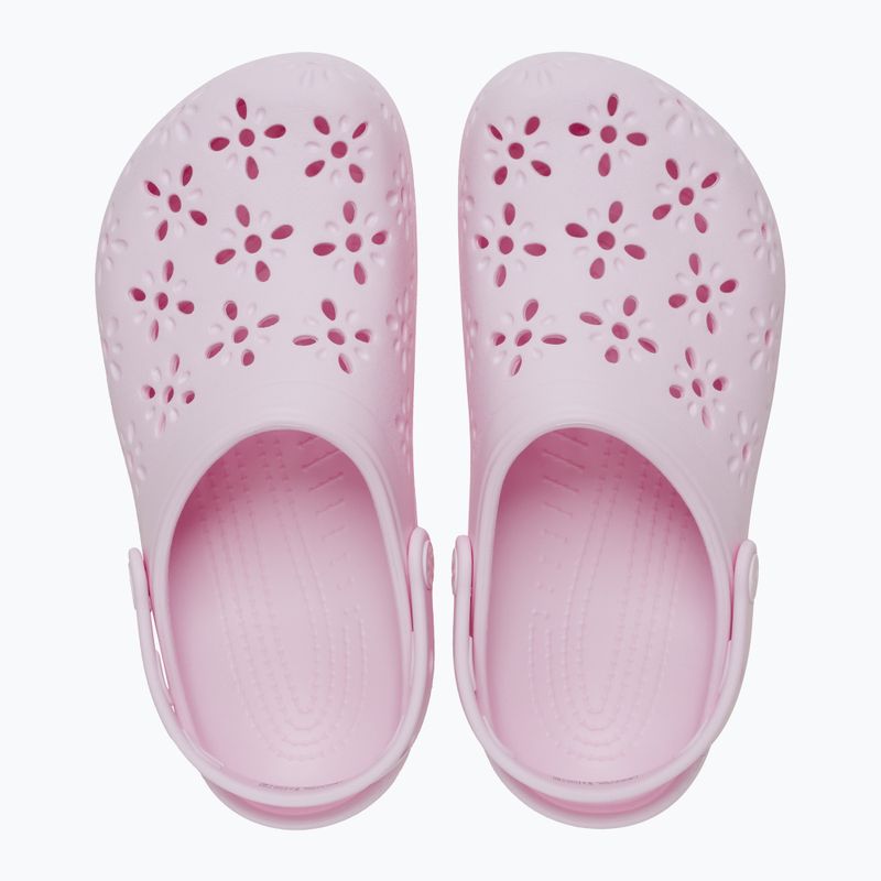 Papuci Crocs Classic Floral Cutout Clog pink milk 2
