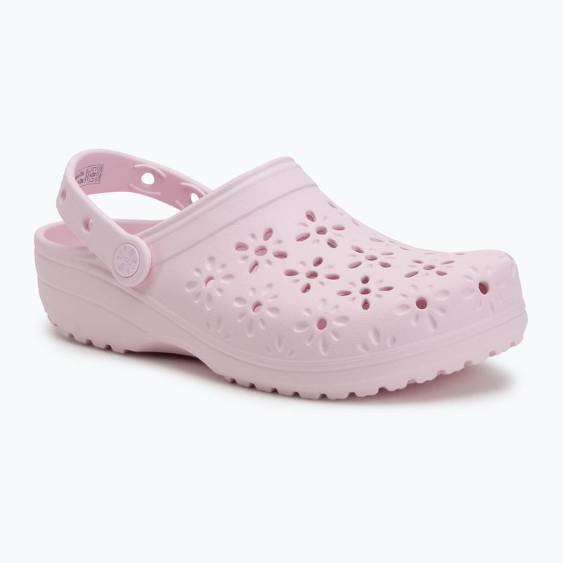 Papuci Crocs Classic Floral Cutout Clog pink milk 2