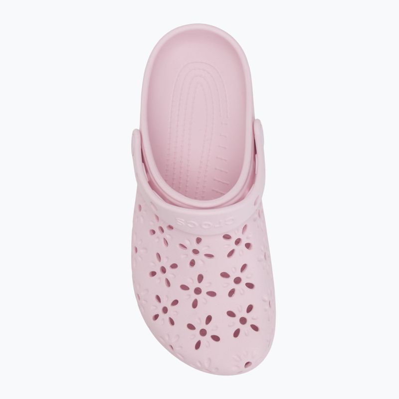 Papuci Crocs Classic Floral Cutout Clog pink milk 6