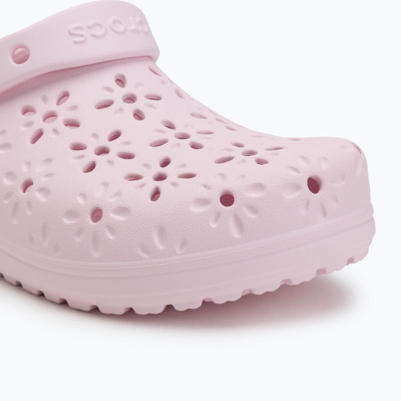 Papuci Crocs Classic Floral Cutout Clog pink milk 8