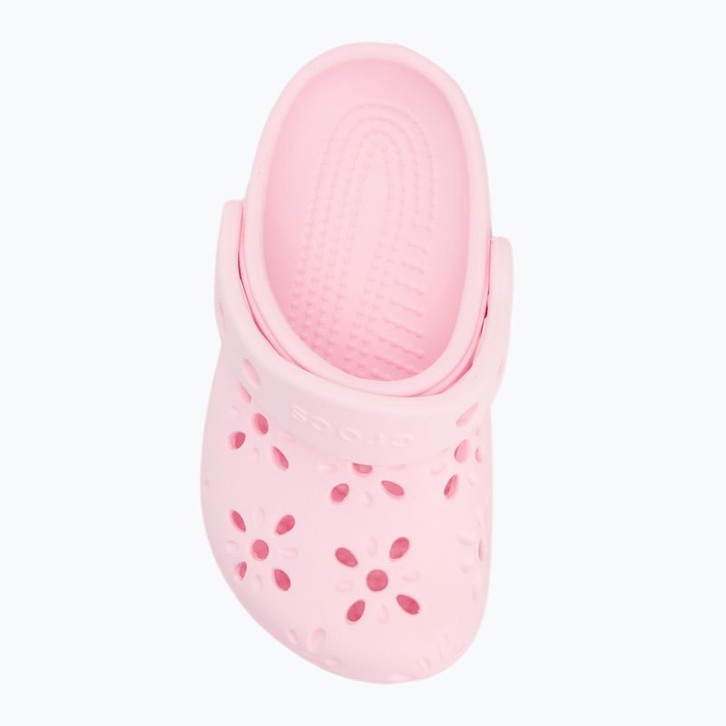 Papuci pentru copii  Crocs Classic Floral Cutout Clog Kids Toddler pink milk 6