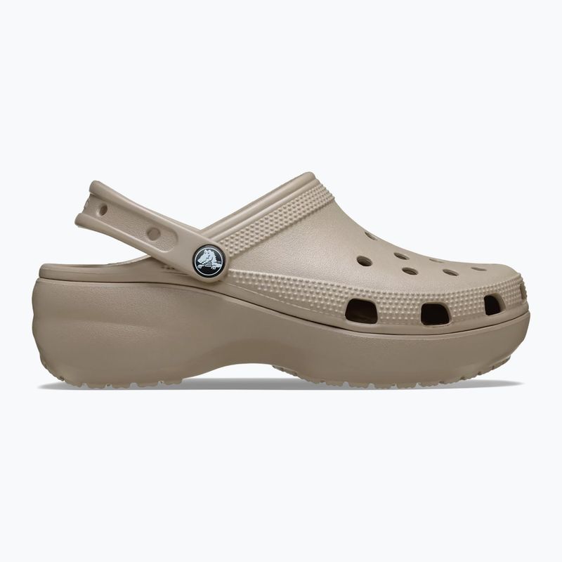 Papuci pentru femei Crocs Classic Platform Clog taupe 2