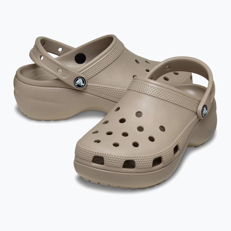 Papuci pentru femei Crocs Classic Platform Clog taupe 3
