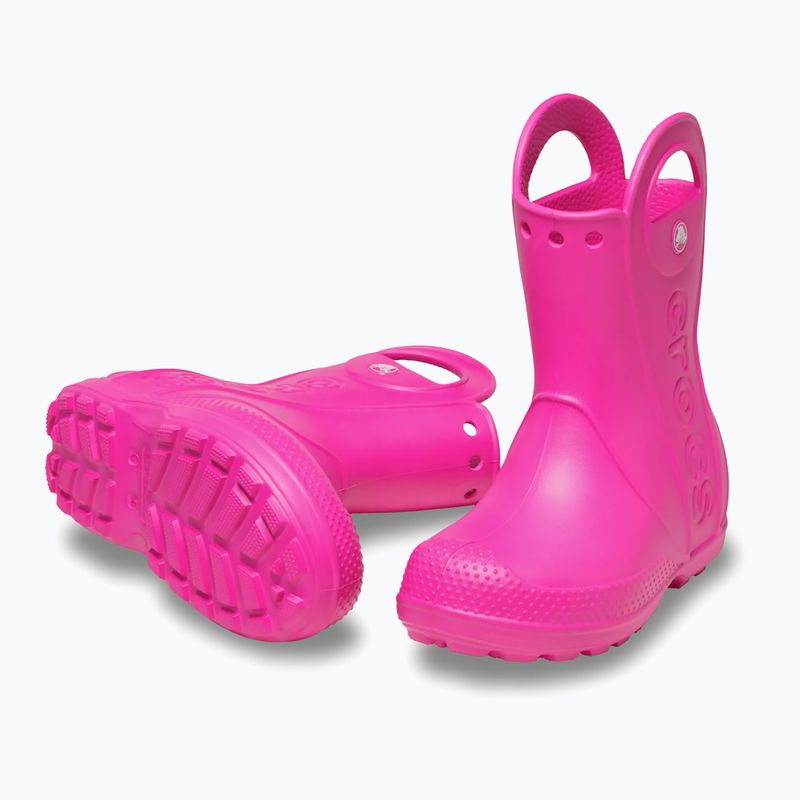 Papuci pentru copii Crocs Handle It Rain Boot Kids Toddler pink crush 10