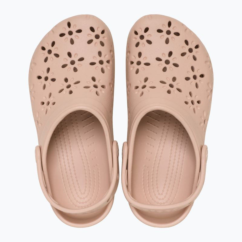 Papuci Crocs Classic Floral Cutout Clog pink caramel 5