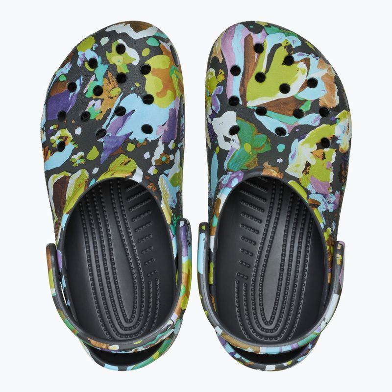 Papuci Crocs Classic Painted Floral black sand 13