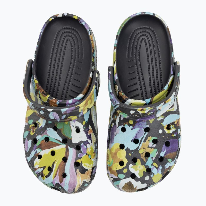 Papuci Crocs Classic Painted Floral black sand 6