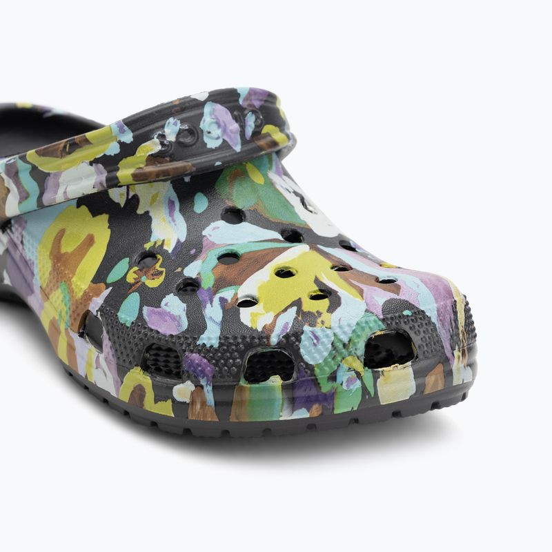 Papuci Crocs Classic Painted Floral black sand 8