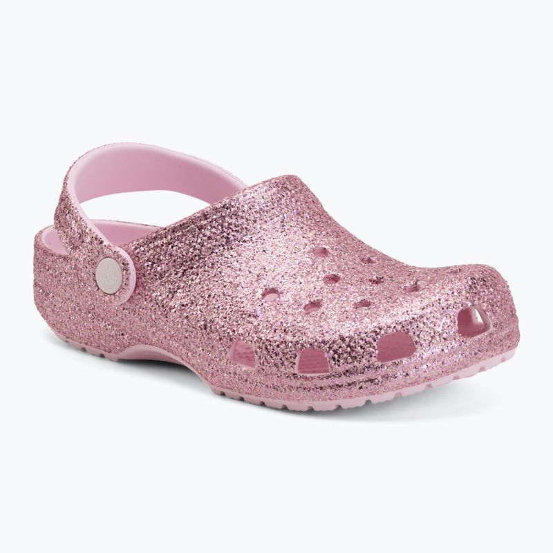 Șlapi pentru copii Crocs Classic Chunky Glitter pink milk 2