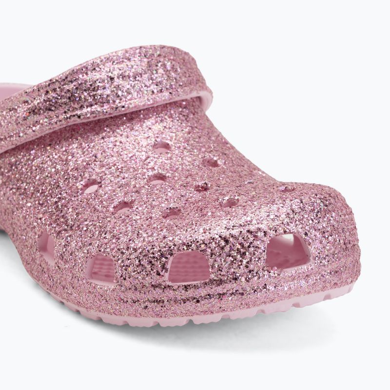 Șlapi pentru copii Crocs Classic Chunky Glitter pink milk 8