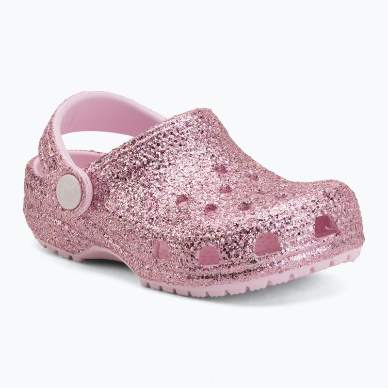 Șlapi pentru copii Crocs Classic Chunky Glitter 211940 pink milk 2
