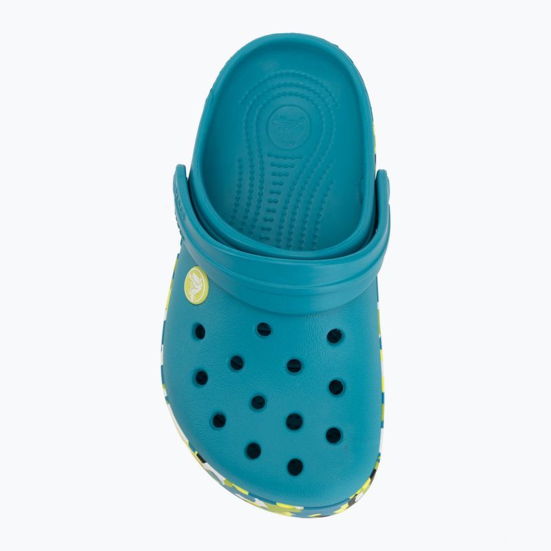 Șlapi pentru copii Crocs Crockband Glow Confetti Band turbo teal/multi 6