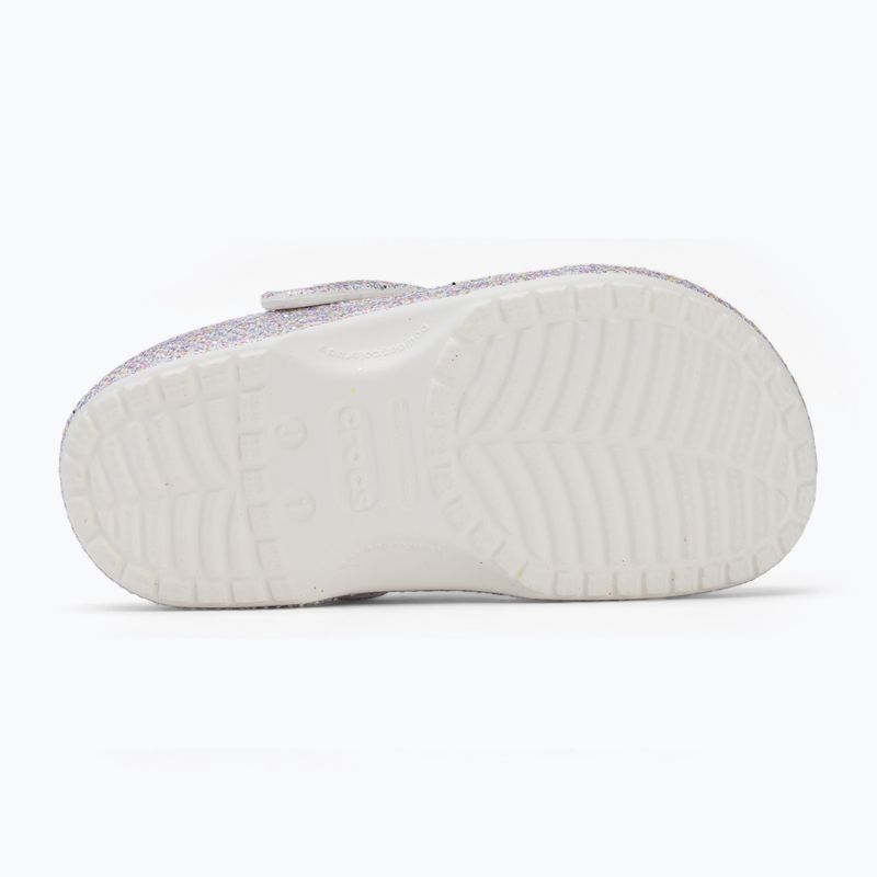 Șlapi pentru copii Crocs Classic Fantasy Glitter white 5