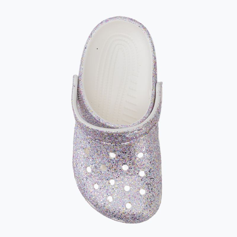 Șlapi pentru copii Crocs Classic Fantasy Glitter white 6