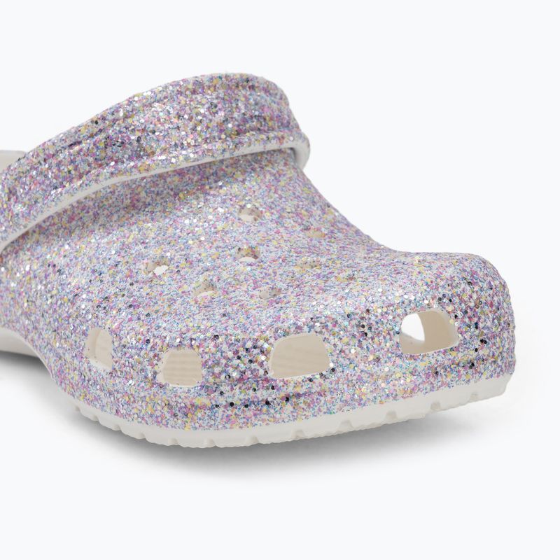 Șlapi pentru copii Crocs Classic Fantasy Glitter white 8