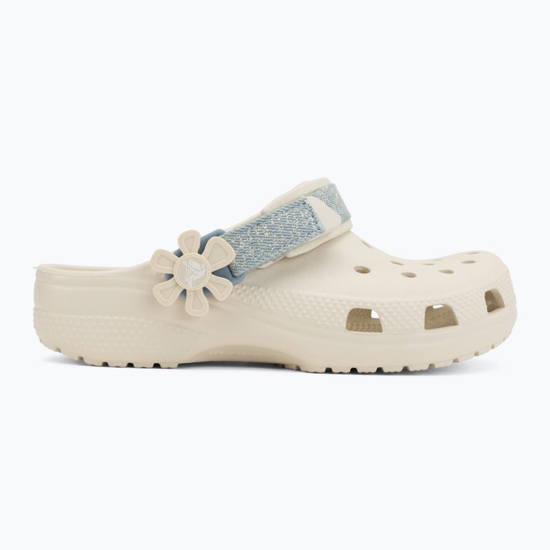 Șlapi pentru copii Crocs Classic Denim Flower Adjustment Backstrap summit white 3