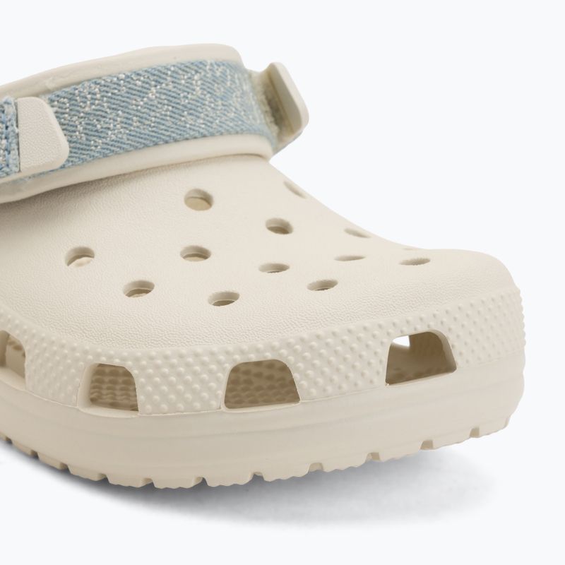 Șlapi pentru copii Crocs Classic Denim Flower Adjustment Backstrap summit white 8