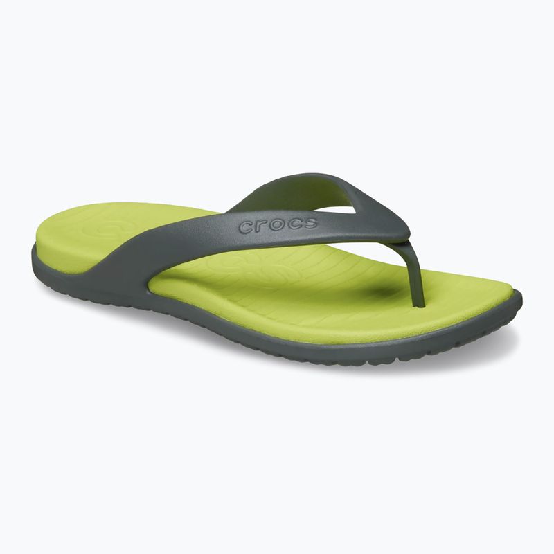 Șlapi Crocs Coast Flip slate grey/citrus 8