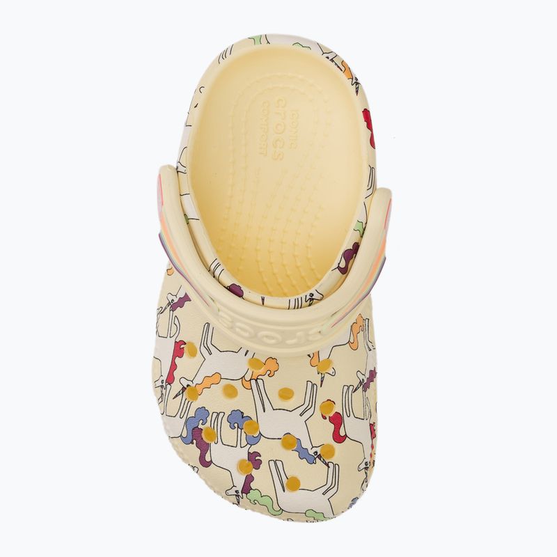 Șlapi pentru copii Crocs Classic Unicorn Graphic yellow light 6
