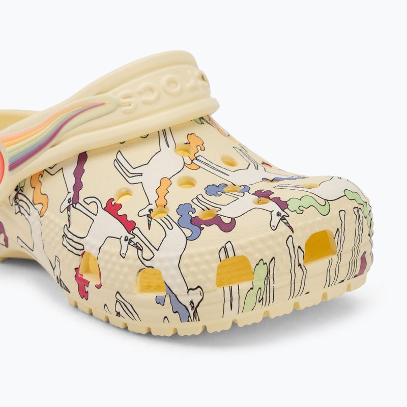 Șlapi pentru copii Crocs Classic Unicorn Graphic yellow light 8