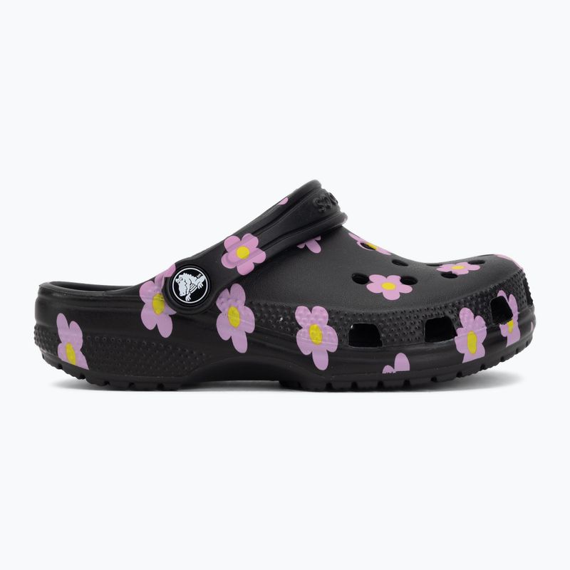 Șlapi pentru copii Crocs Classic Flower black 3