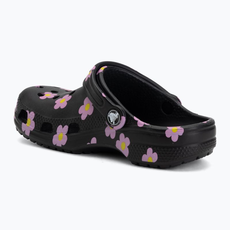 Șlapi pentru copii Crocs Classic Flower black 4