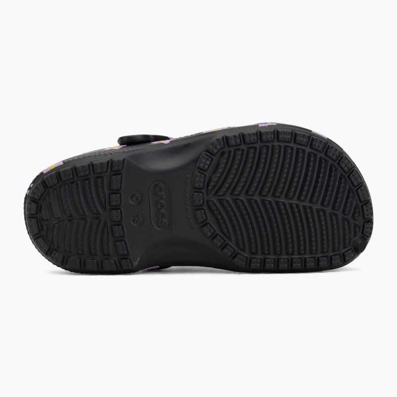Șlapi pentru copii Crocs Classic Flower black 5