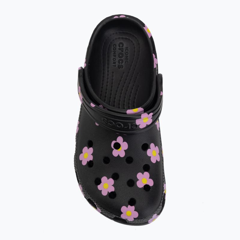 Șlapi pentru copii Crocs Classic Flower black 6