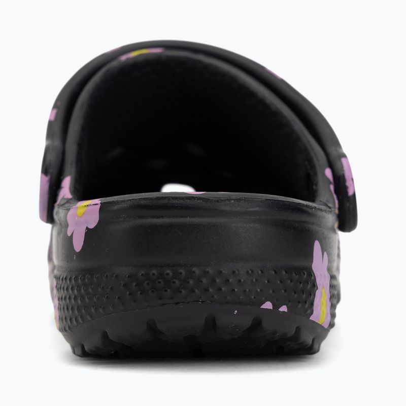 Șlapi pentru copii Crocs Classic Flower black 7