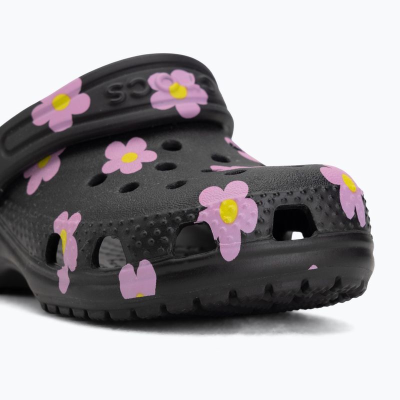 Șlapi pentru copii Crocs Classic Flower 212671 black 8
