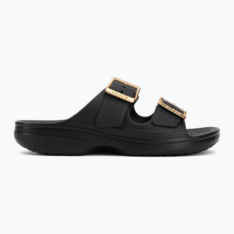 Șlapi pentru femei Crocs Saturday Metallic Buckle black 2