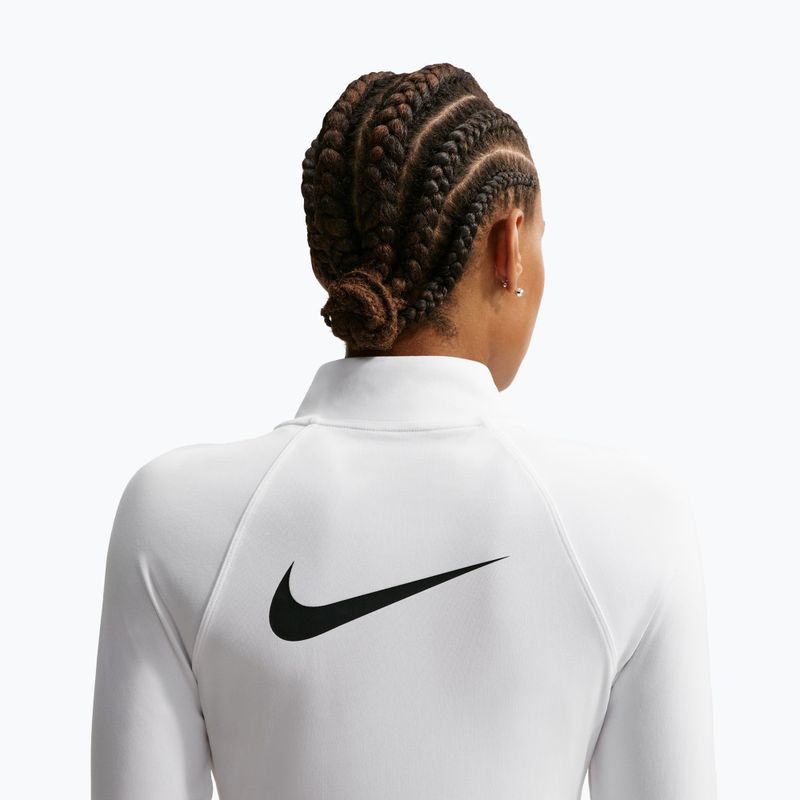 Bluză cu mânecă lungă de alergare pentru femei Nike Tempo Swoosh Run Dri-Fit 1/4-Zip white/black 4