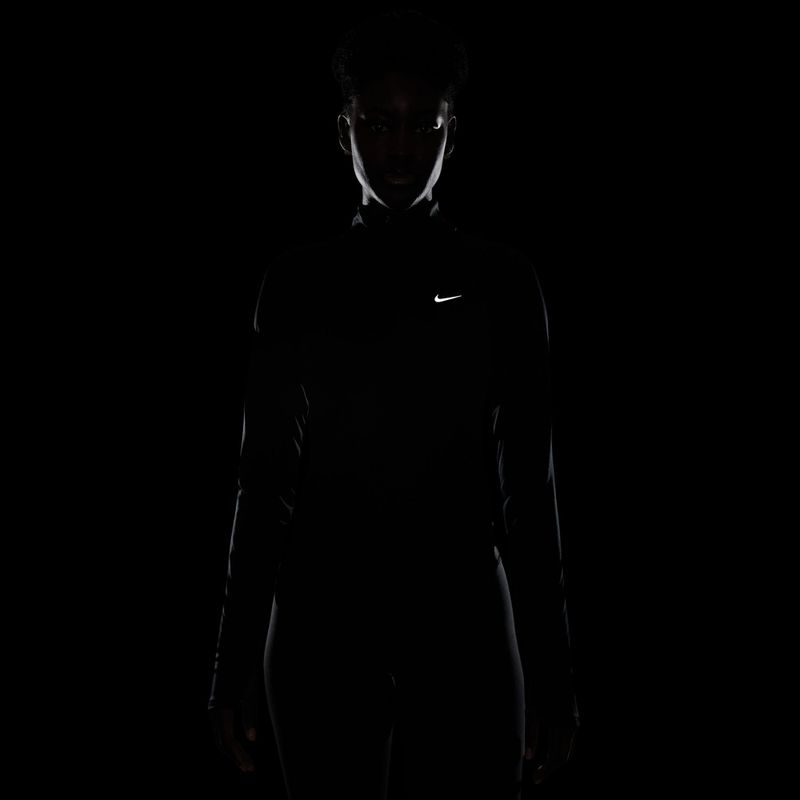 Bluză cu mânecă lungă de alergare pentru femei Nike Tempo Swoosh Run Dri-Fit 1/4-Zip black/white 6
