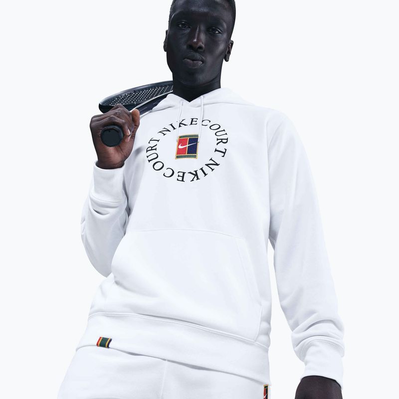 Bluză de tenis pentru bărbați Nike Court Dri-Fit Heritage French Terry Hoodie white/black 4