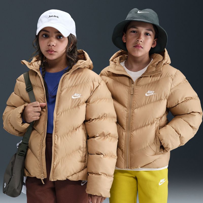 Geacă izolată pentru copii Nike Sportswear All Day Play hemp/white 8