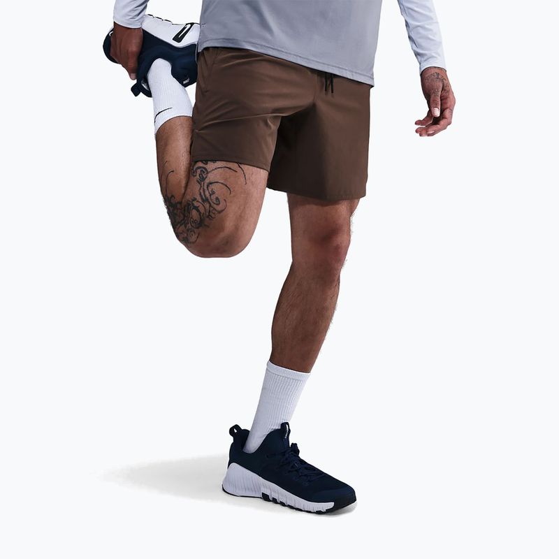 Pantaloni scurți de antrenament pentru bărbați Nike Unlimited baroque brown/black/baroque brown 7