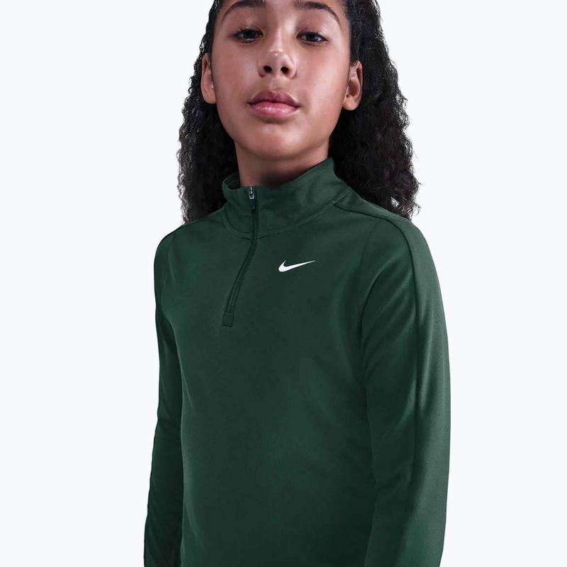 Longsleeve de antrenament pentru copii Nike Dri-Fit 1/4 Zip forest green/white 4