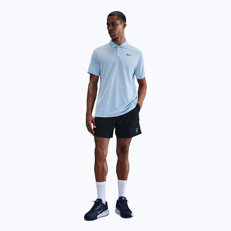 Tricou de tenis pentru bărbați Nike Court Dri-Fit Polo Solid celestine blue / black 2