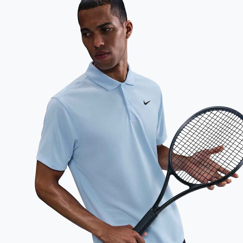 Tricou de tenis pentru bărbați Nike Court Dri-Fit Polo Solid celestine blue / black 5