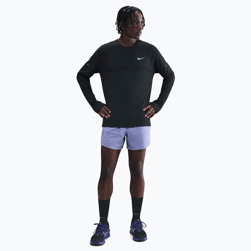 Longsleeve de alergare pentru bărbați Nike Stride Dri-Fit Waffle Crew black 2
