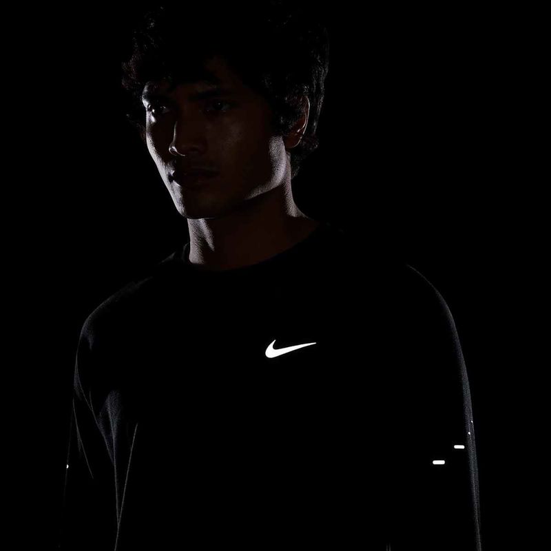 Longsleeve de alergare pentru bărbați Nike Stride Dri-Fit Waffle Crew black 7