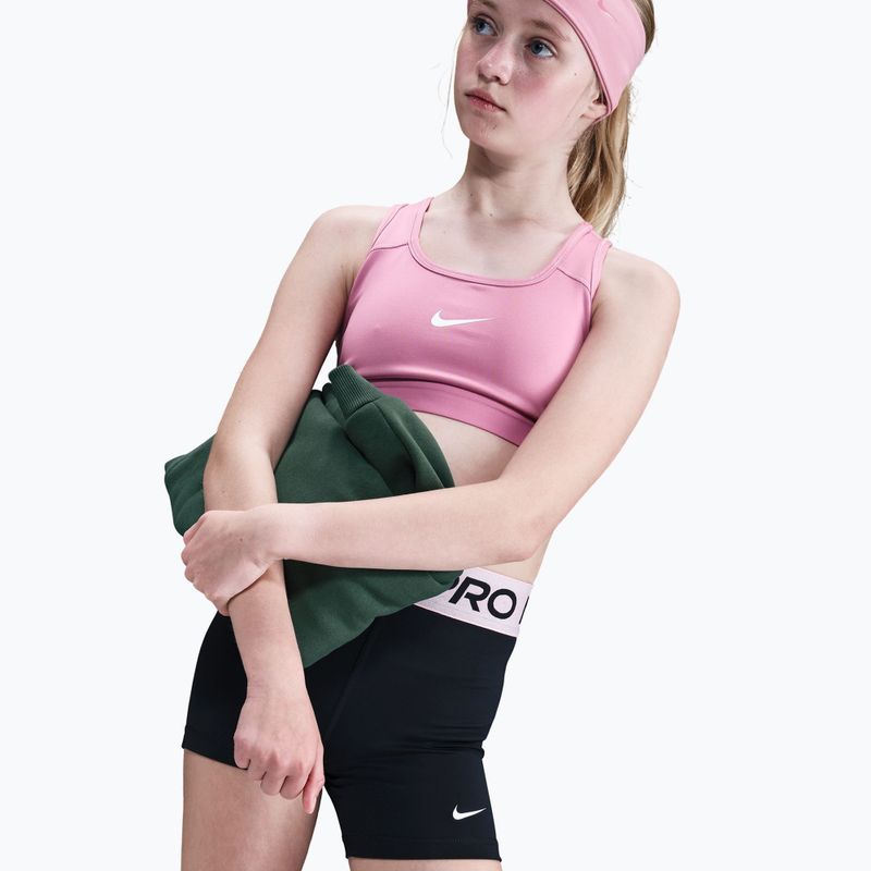 Pantaloni scurți pentru copii Nike Pro black/med soft pink/white 4