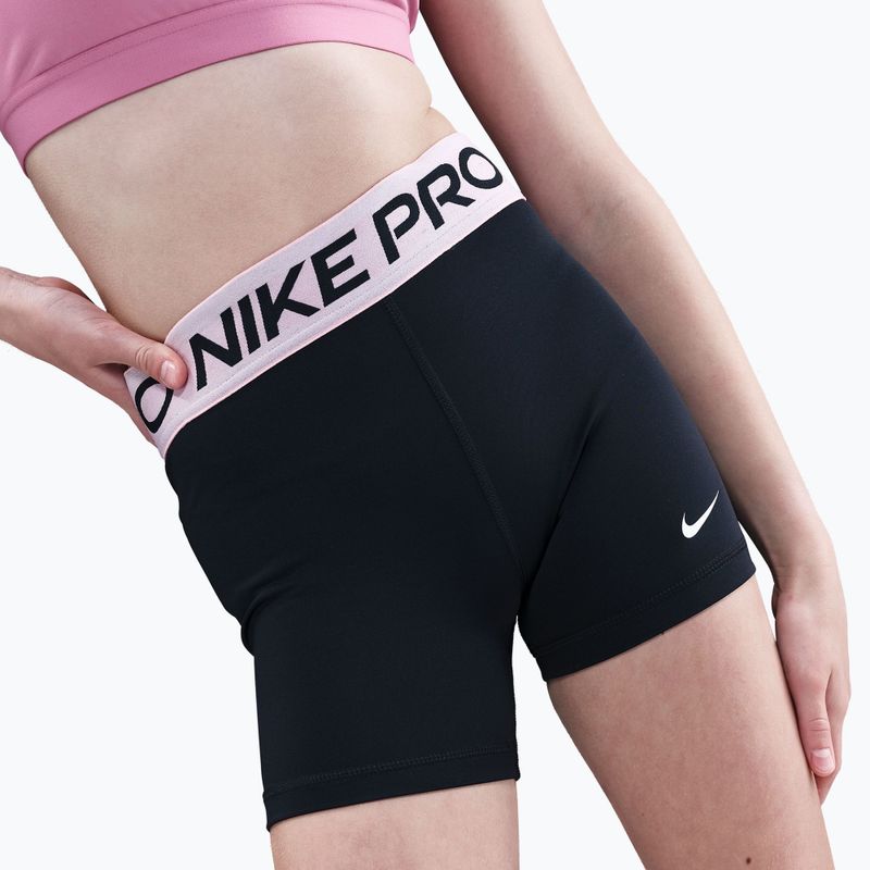 Pantaloni scurți pentru copii Nike Pro black/med soft pink/white 6